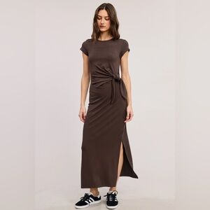 Elegant Brown Midi Dress